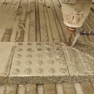 天水 芝麻白花岗岩石材盲人石、盲道石、盲点石