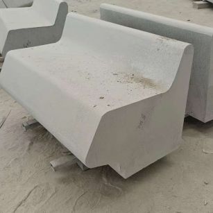 天水 芝麻白花岗岩异形坐凳，石凳