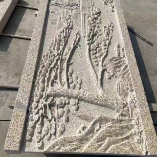 天水 黄金麻雕刻板浮雕迎客松