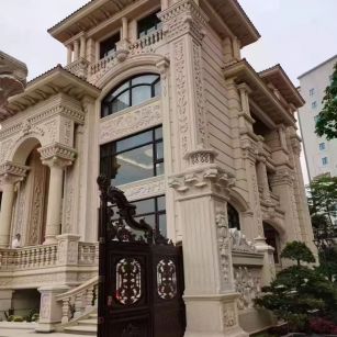 天水 黄金麻花岗岩别墅外墙干挂效果展示