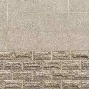 天水 黄金麻自然面蘑菇石配荔枝面干挂