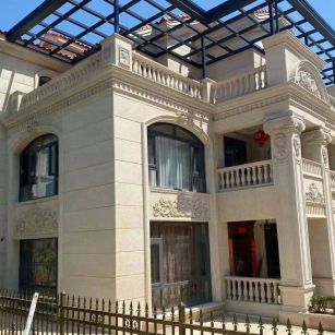 天水 黄金麻花岗岩荔枝面别墅外墙干挂