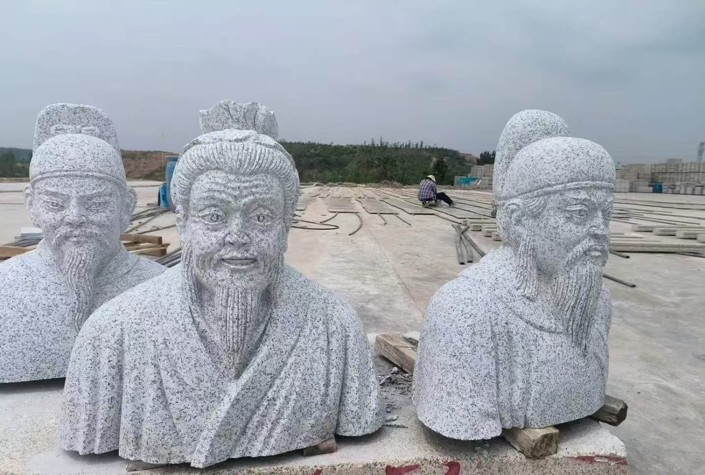 天水 白麻花岗岩石材人物立体雕刻