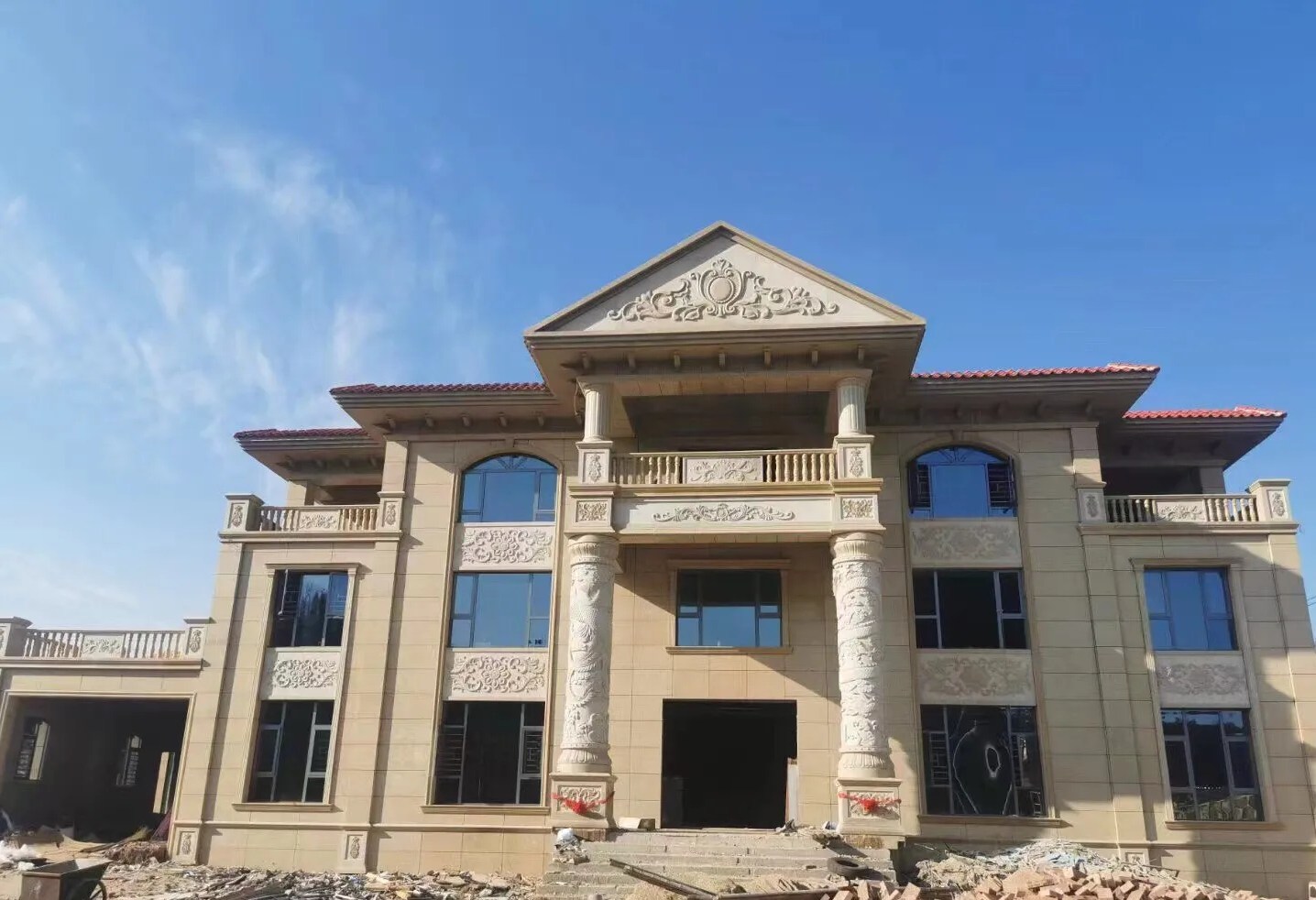 天水 黄金麻花岗岩别墅外墙干挂