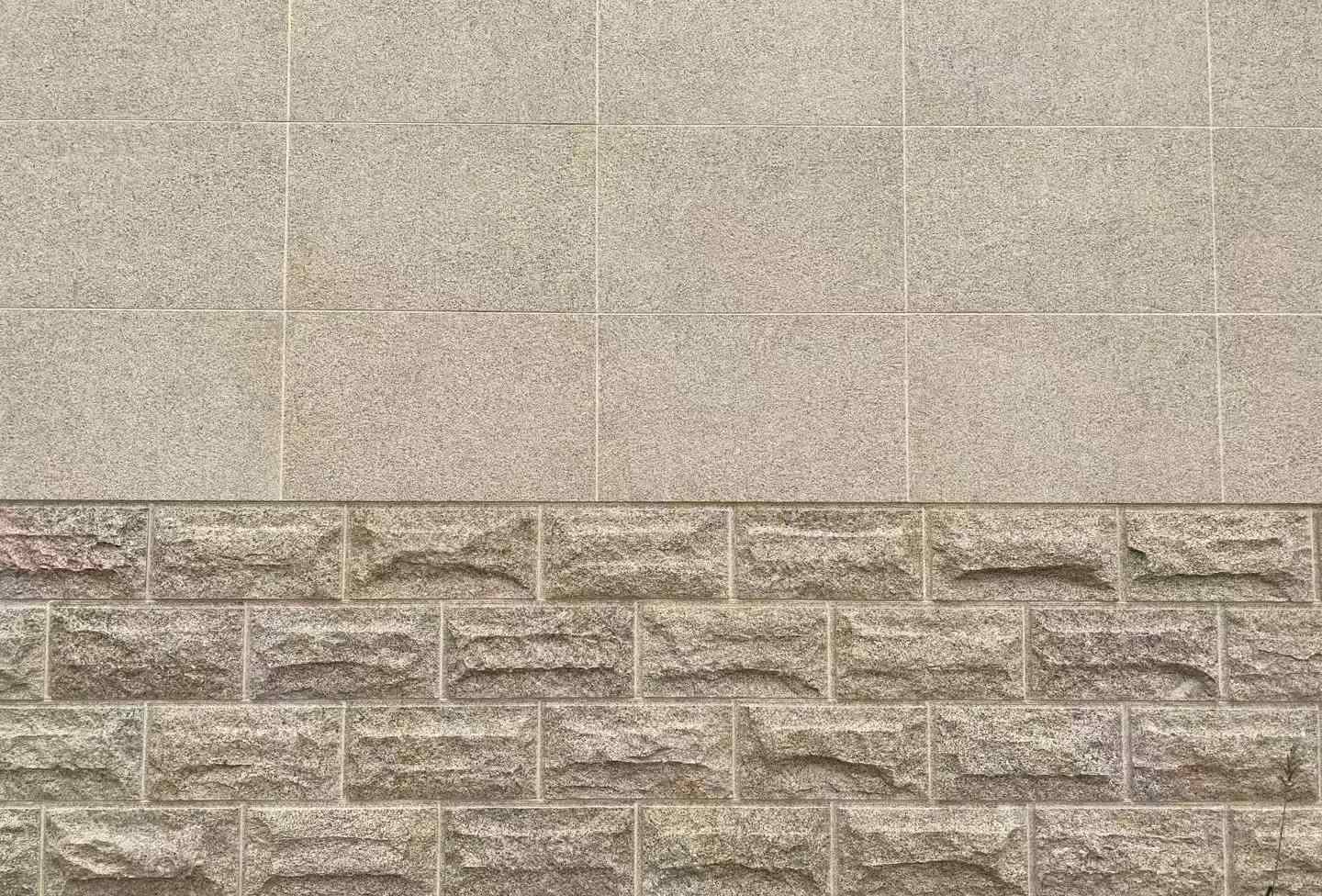 天水 黄金麻自然面蘑菇石配荔枝面干挂