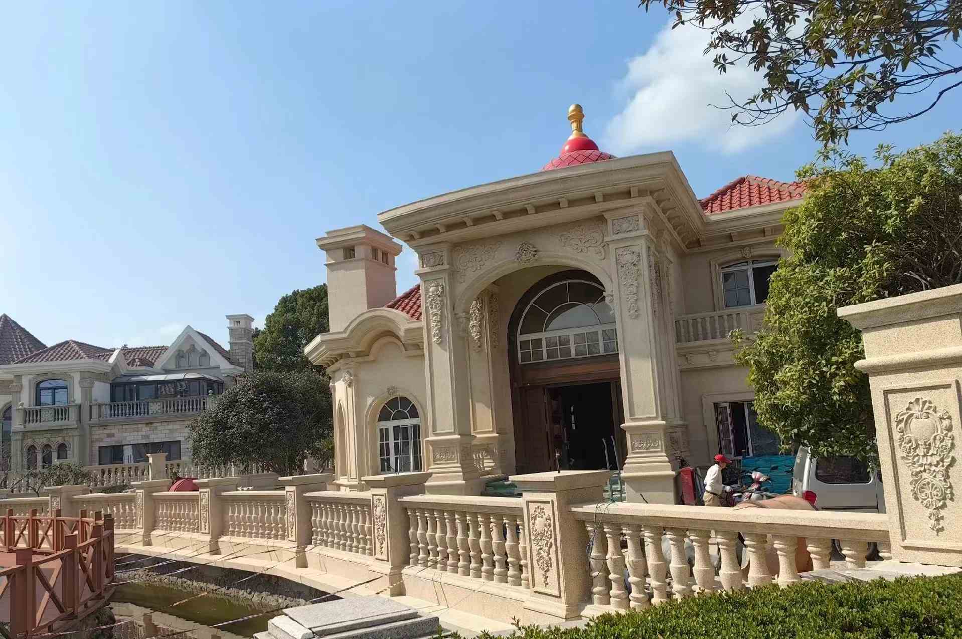 天水 黄金麻花岗岩欧式别墅