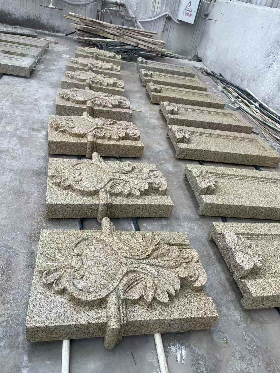 天水 黄金麻花岗岩别墅外墙雕刻板