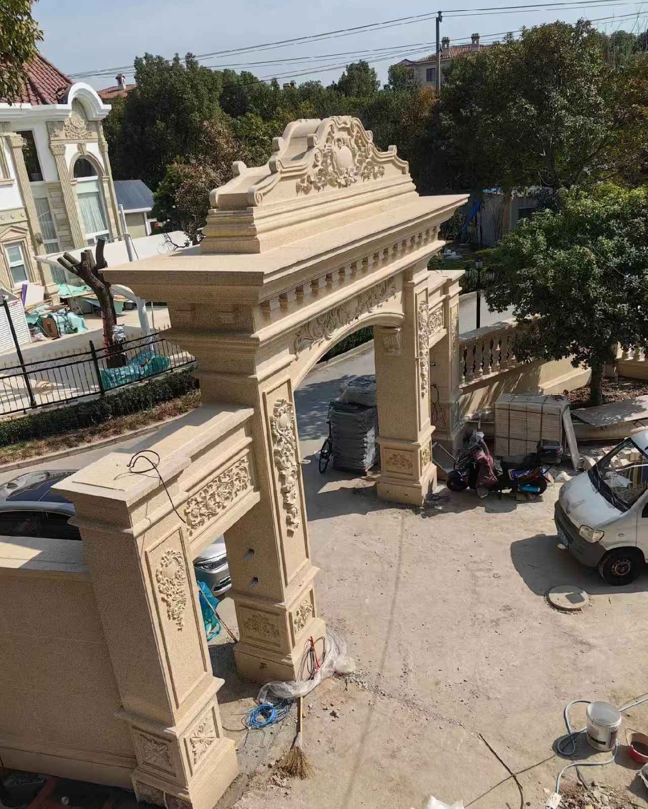 天水 黄金麻荔枝面花岗岩别墅门楼